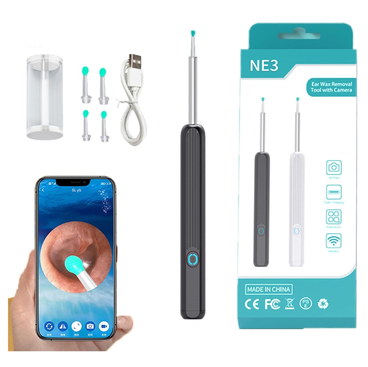 Miniatura 5 de Limpia Oidos Con Cámara Endoscopio Cera